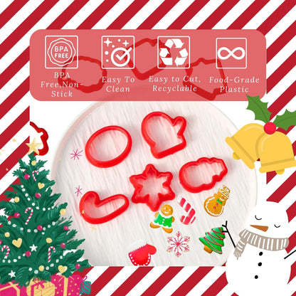 12-teiliges Weihnachts-Ausstechformen-Set aus Kunststoff