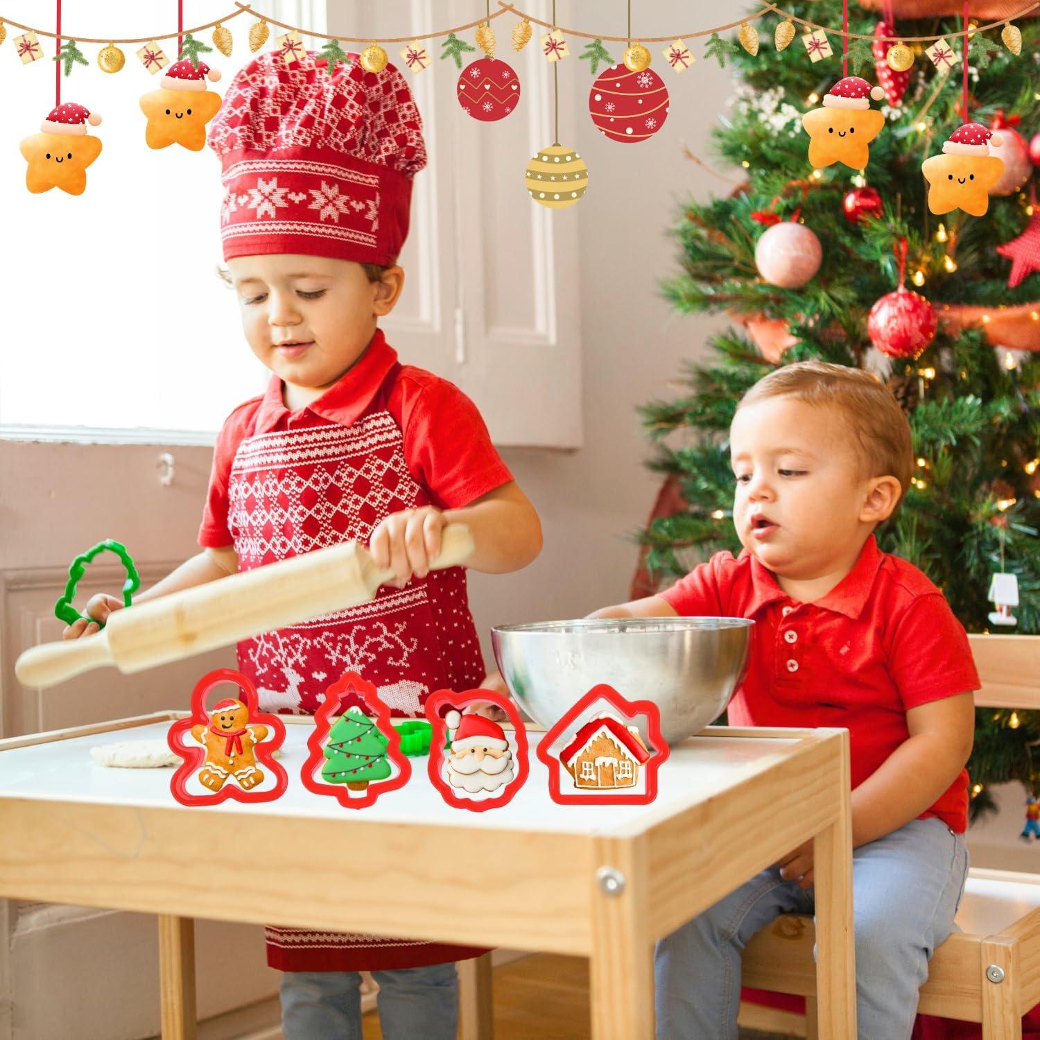 12-teiliges Weihnachts-Ausstechformen-Set aus Kunststoff - Weihnachtsplätzchen Backformen