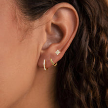 FUNEIA Ohrringe Set Silber 925 /14K Gold Zirkonia Damen
