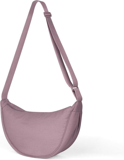 Damen Umhängetasche Halbmond Crossbody Schultertasche Klein Schwarz