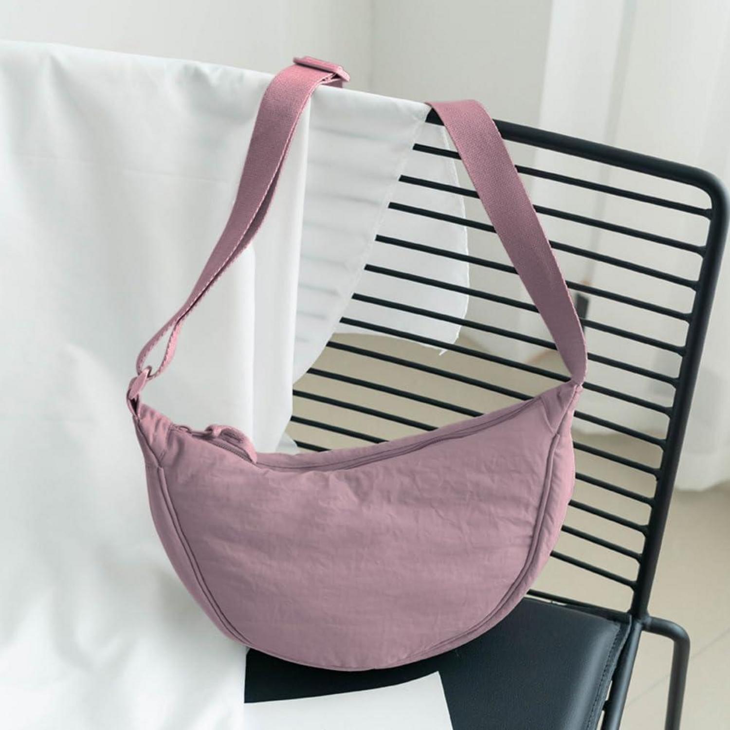Aucuu Damen Halbmond Crossbody Schultertasche Verstellbarer Schultergurt magnetischer Reißverschluss