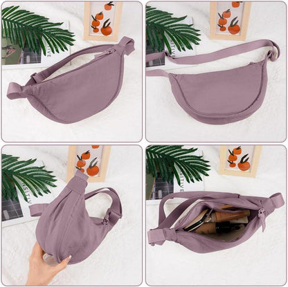 Damen Halbmond Crossbody Schultertasche verstellbarer Schultergurt