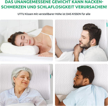 Nackenkissen Memory Foam Höhenverstellbar Schlafkissen