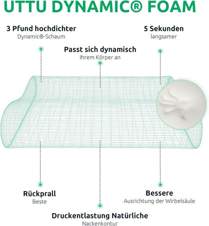 Memory Foam Nackenkissen Höhenverstellbar 60x36x12/10cm