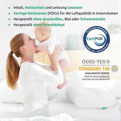 UTTU Memory Foam Nackenkissen Höhenverstellbar Schlafkissen 60x36cm
