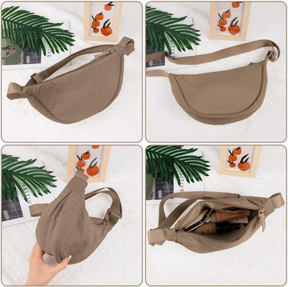 Damen Halbmond Crossbody Schultertasche Verstellbarer Schultergurt