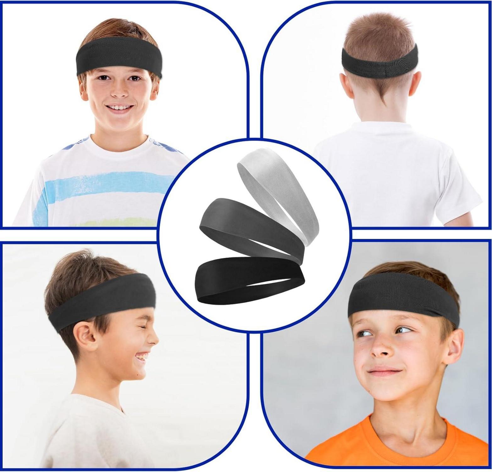Sport Stirnband Kinder Herren 3er Set elastisch rutschfest atmungsaktiv