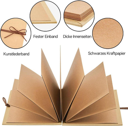 Fotobuch zum Selbstgestalten 21x15cm DIY Scrapbook mit 34 Seiten
