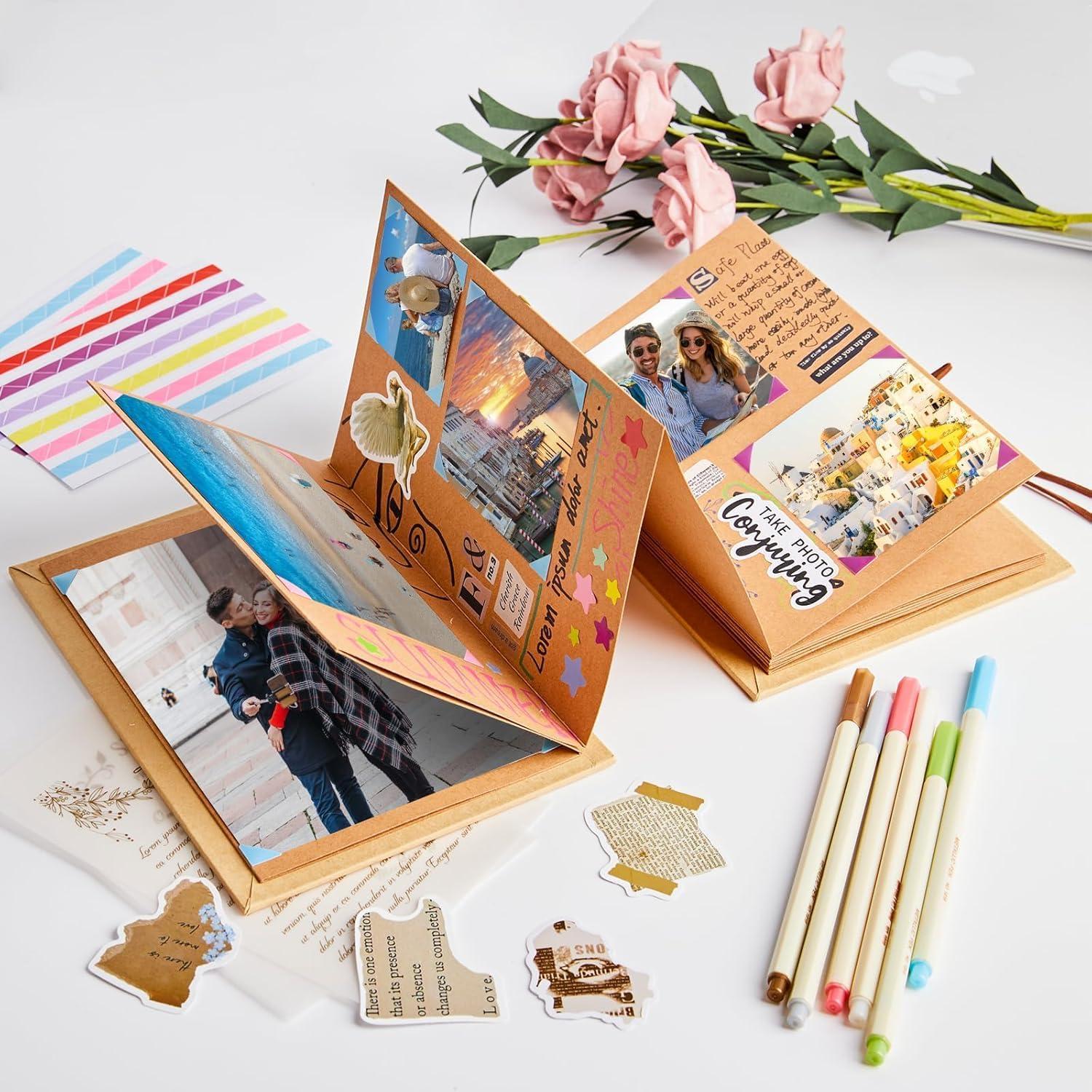 Fotoalbum zum Selbstgestalten 28x21cm Akkordeon DIY Scrapbook