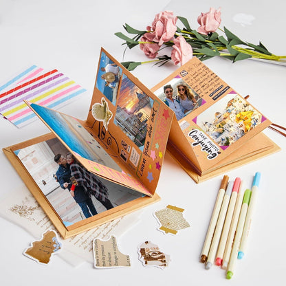 Fotoalbum zum Selbstgestalten 28x21cm Akkordeon DIY Scrapbook