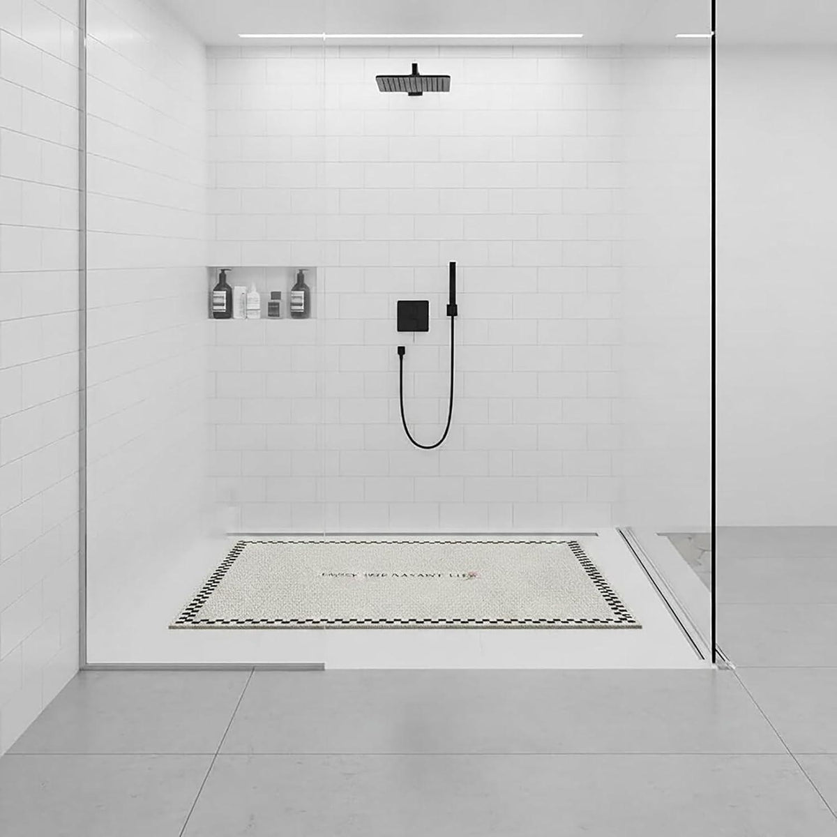 Rutschfeste Duschmatte 100x120 cm – Weich, Komfortabel & Zuschneidbar