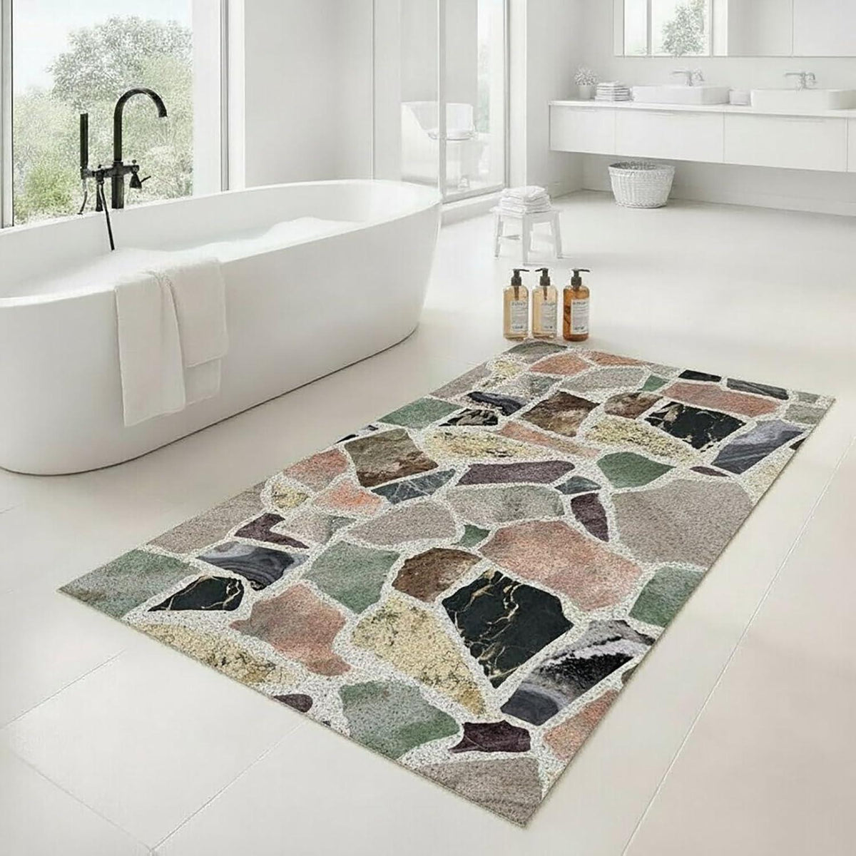 Rutschfeste Duschmatte 100x150 cm – Modern, Weich & Antirutsch