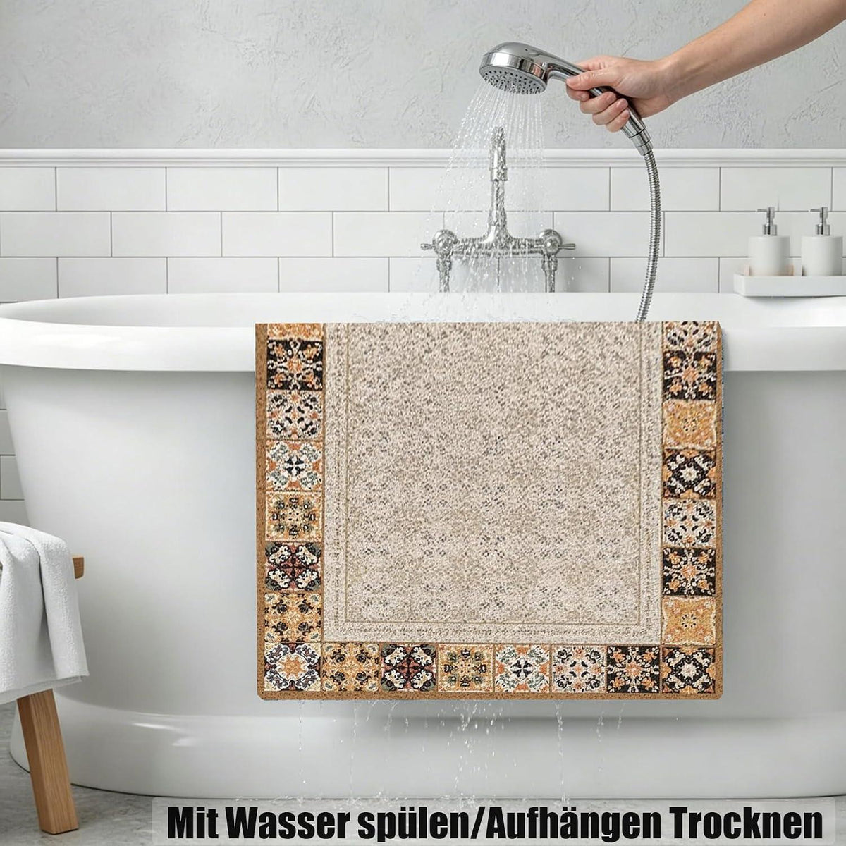 Rutschfeste Duschmatte 75x100 cm – Weich, Komfortabel & Zuschneidbar