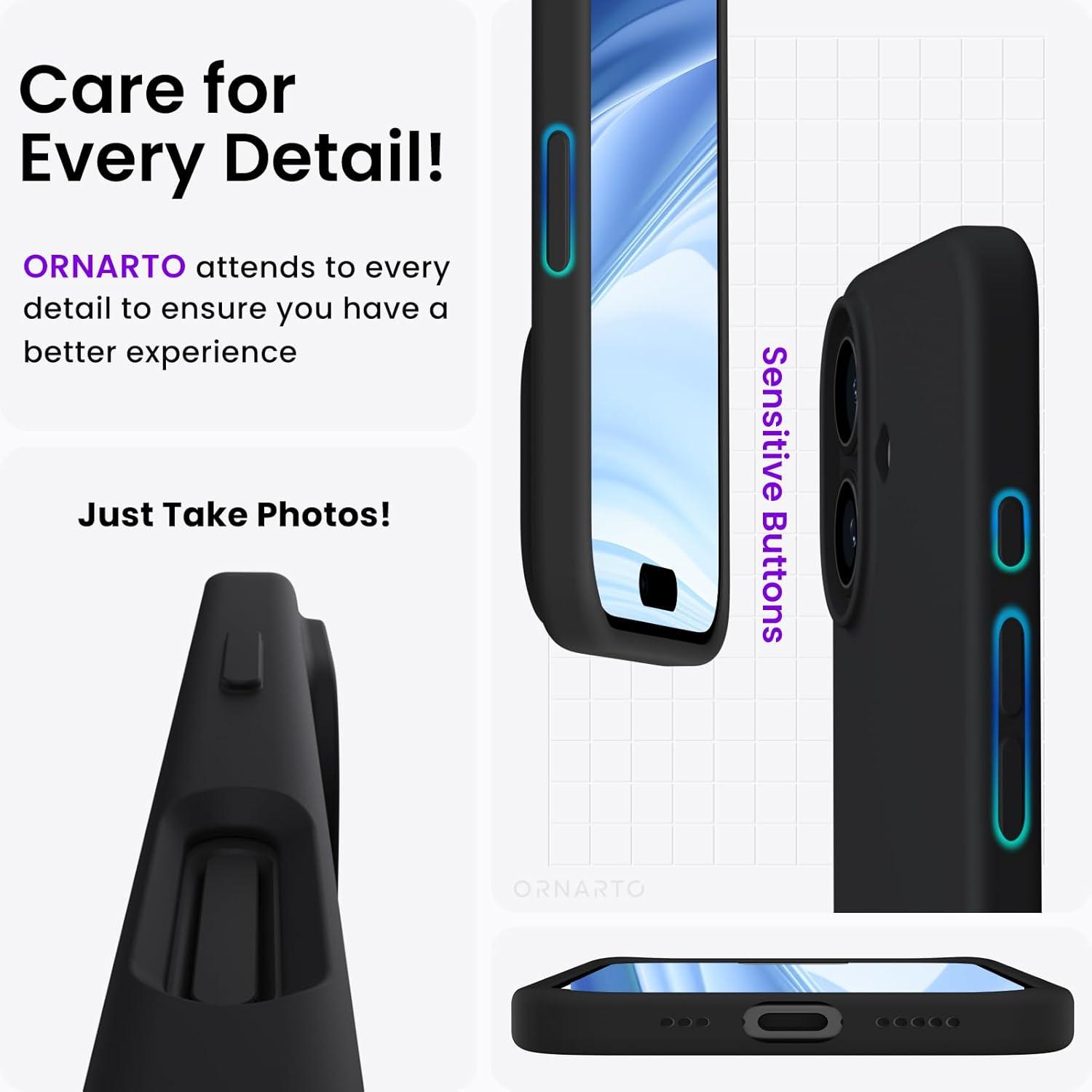 Silikon Hülle iPhone 16 6,1 Zoll flüssig Schwarz kratzfest Stoßfest