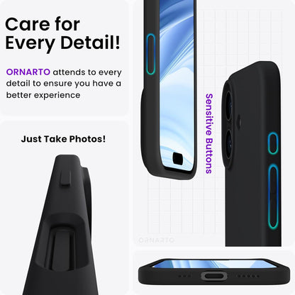 Silikon Hülle iPhone 16 6,1 Zoll flüssig Schwarz kratzfest Stoßfest