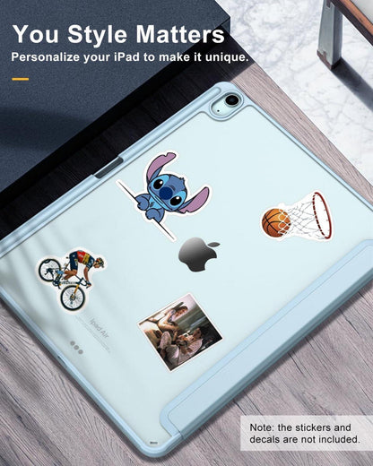 TiMOVO iPad Air 13 2024 Hülle Stifthalter Transparent Blau