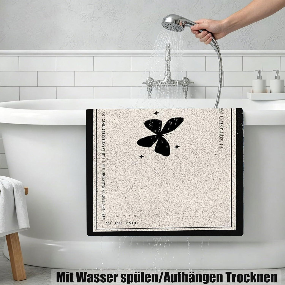 Rutschfeste Duschmatte 120x150 cm – Weich, Komfortabel & Ablaufloch