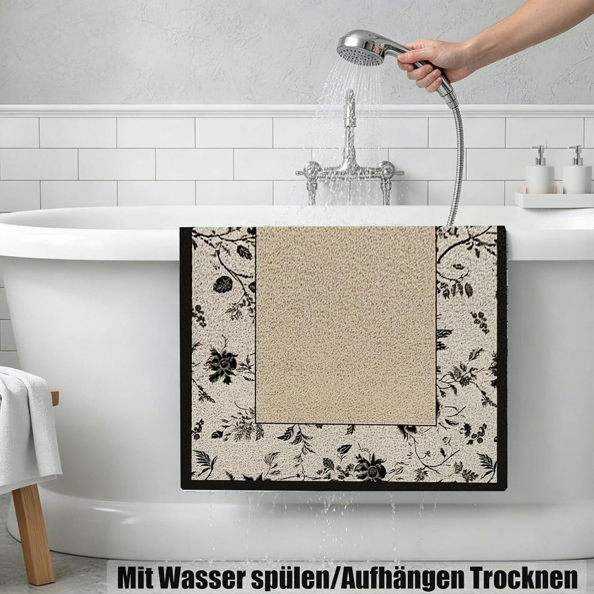 Rutschfeste Duschmatte 100x150 cm – Weich, Komfortabel & Zuschneidbar