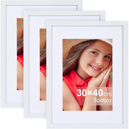 Spotjoy Holz Bilderrahmen 30x40cm 3er-Set Weiß mit