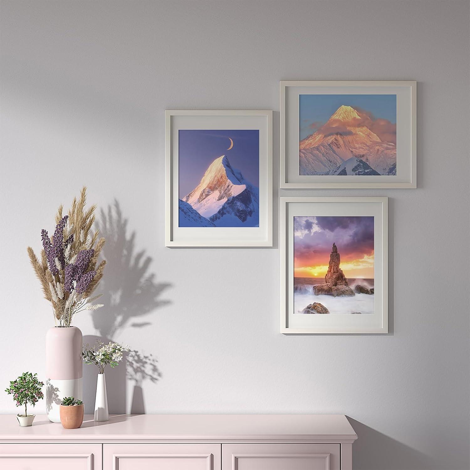 Spotjoy Holz Bilderrahmen 30x40cm 3er-Set Weiß mit
