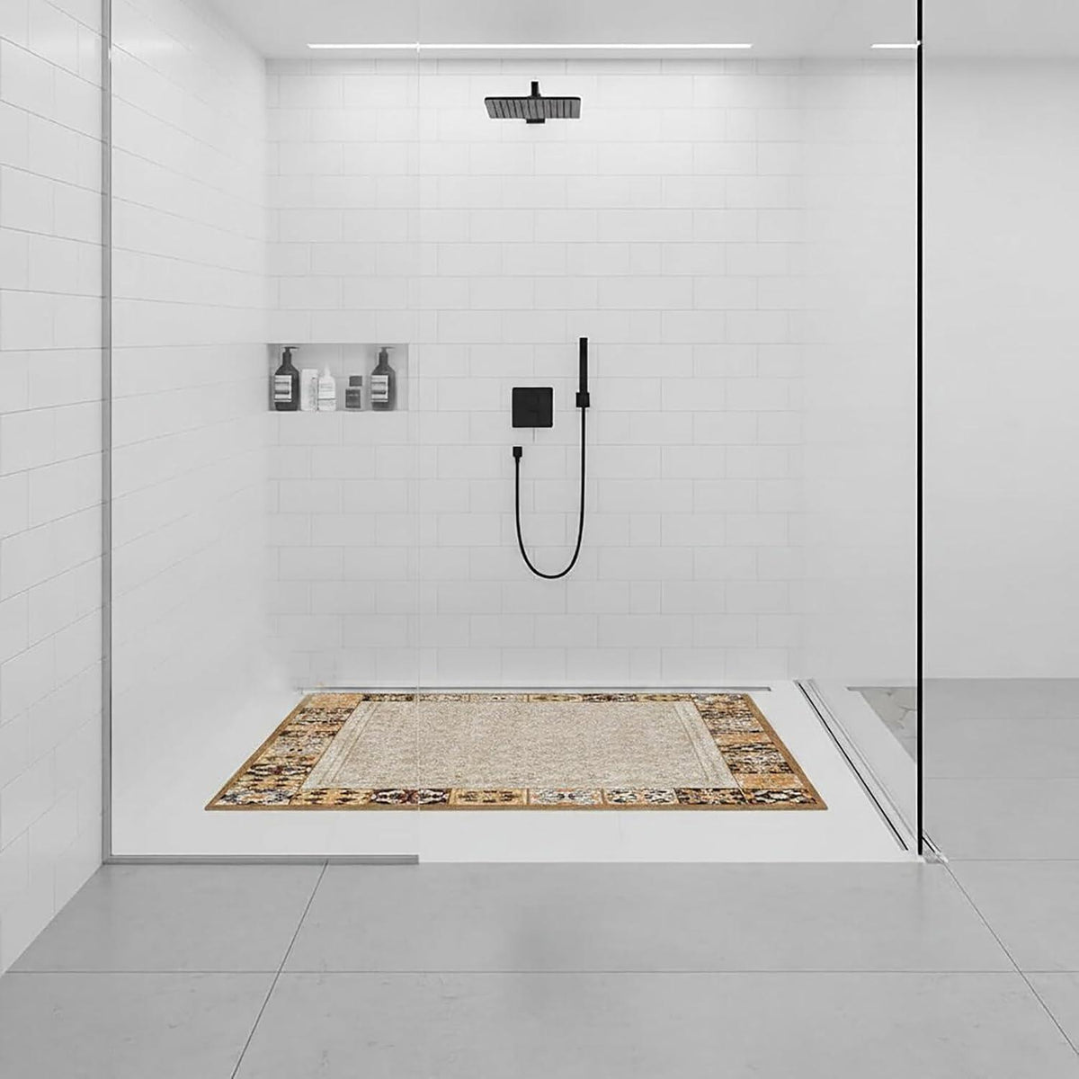 Duschmatte 100x150 cm rutschfest weich zuschneidbar PVC modern