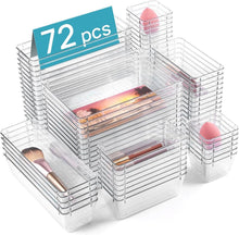 Schublade Organizer Set, 72-teilig, transparent, stapelbar, rutschfest