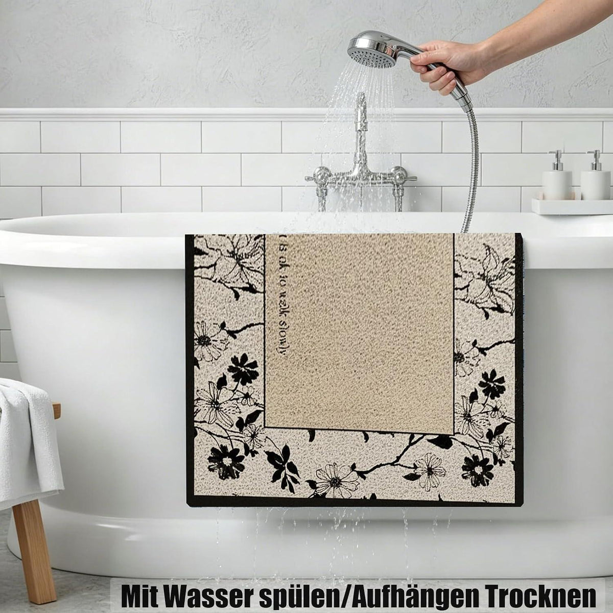 Rutschfeste Duschmatte 100x100 cm – Weich, Komfortabel & Schnell Trocknend
