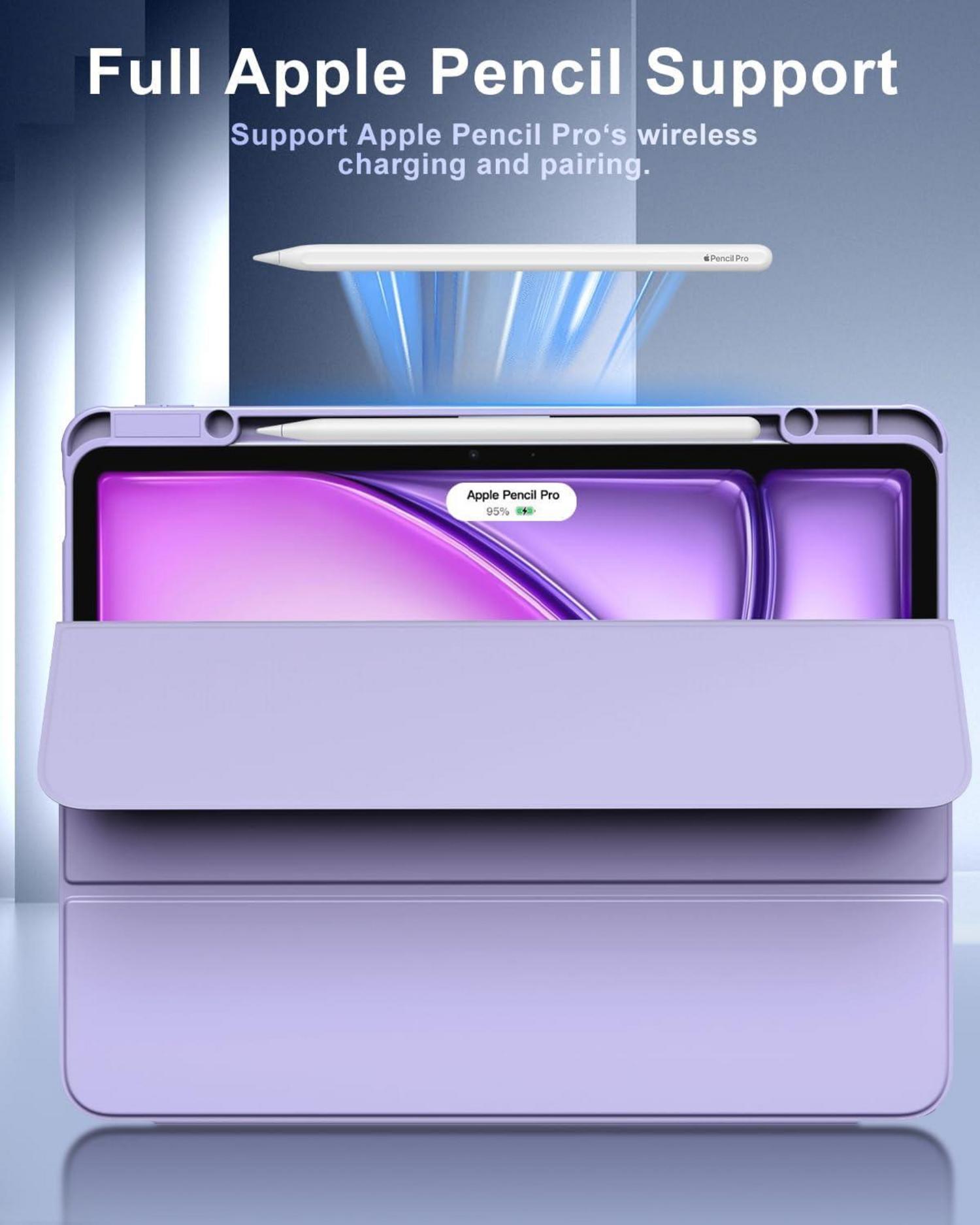 Schutzhülle iPad Air 13 Zoll M2 2024 Stifthalter Transparent Violett