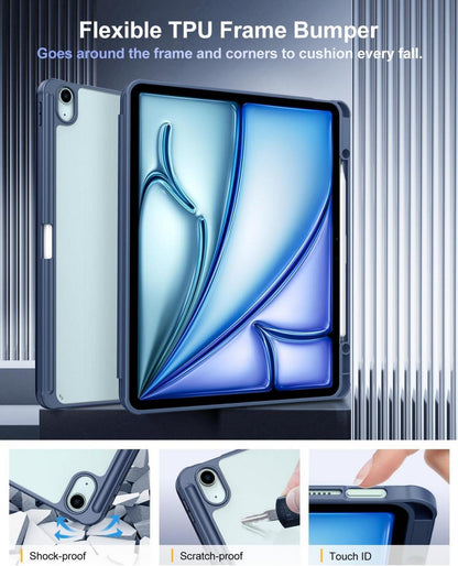 Schutzhülle für iPad Air 13 Zoll 2024 mit Stifthalter Marineblau
