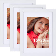 Bilderrahmen Set 15x20cm Holz weiß Passepartouts 3er-Set