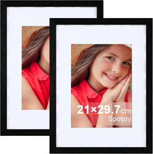 Bilderrahmen Set A4 21x29.7cm Fotorahmen Schwarz 2er-Set