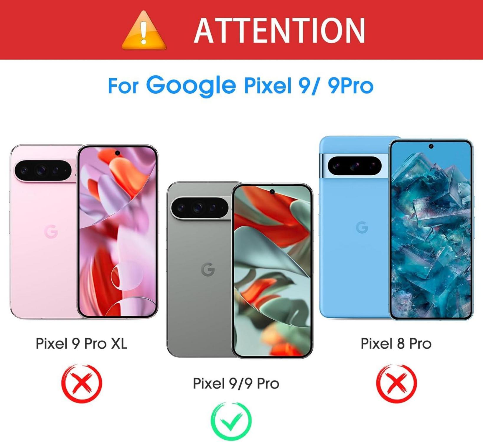 OMOTON Panzer Schutzglas Google Pixel 9/9 Pro 3er Pack 9H