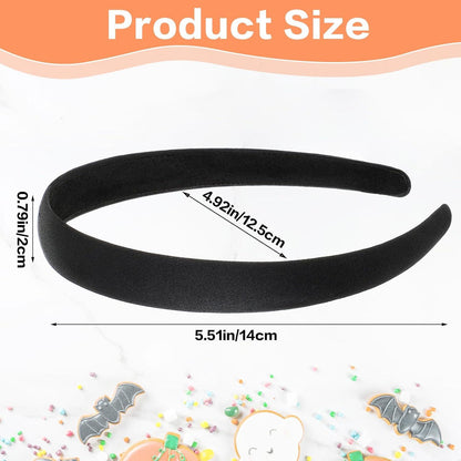 2er Set Gepolsterte Haarbänder in Schwarz - Retro Stirnband