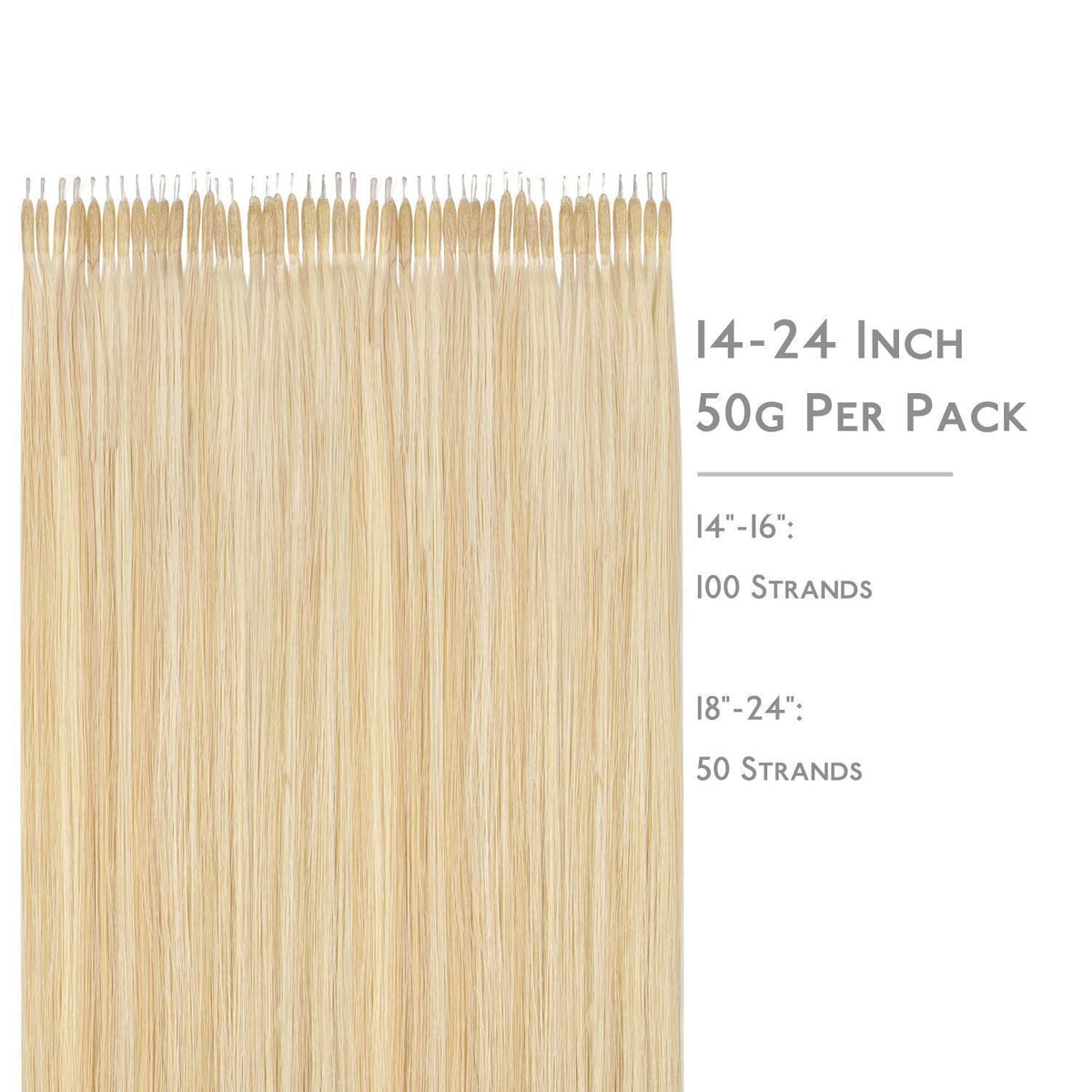 Echthaar Nano Ring Extensions Hellblond Highlights