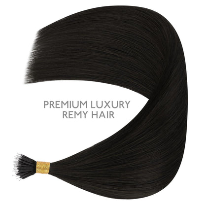 Echthaar Nano Ring Extensions Schwarz 55cm - 50g