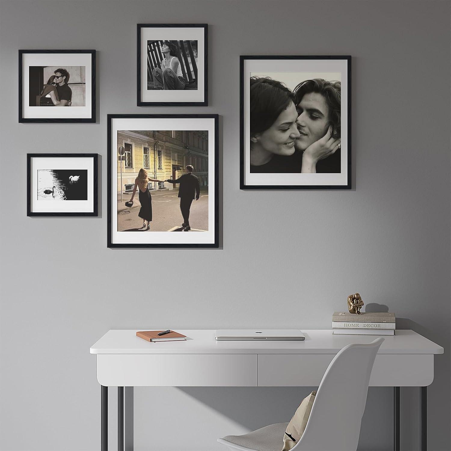 Spotjoy Bilderrahmen Set A4 21x29.7cm MDF Holz Schwarz 3er-Set