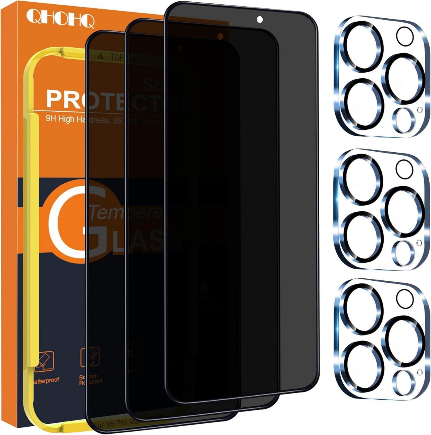 Panzerglas Schutzfolie iPhone 16 Pro Max Kamera Sichtschutz