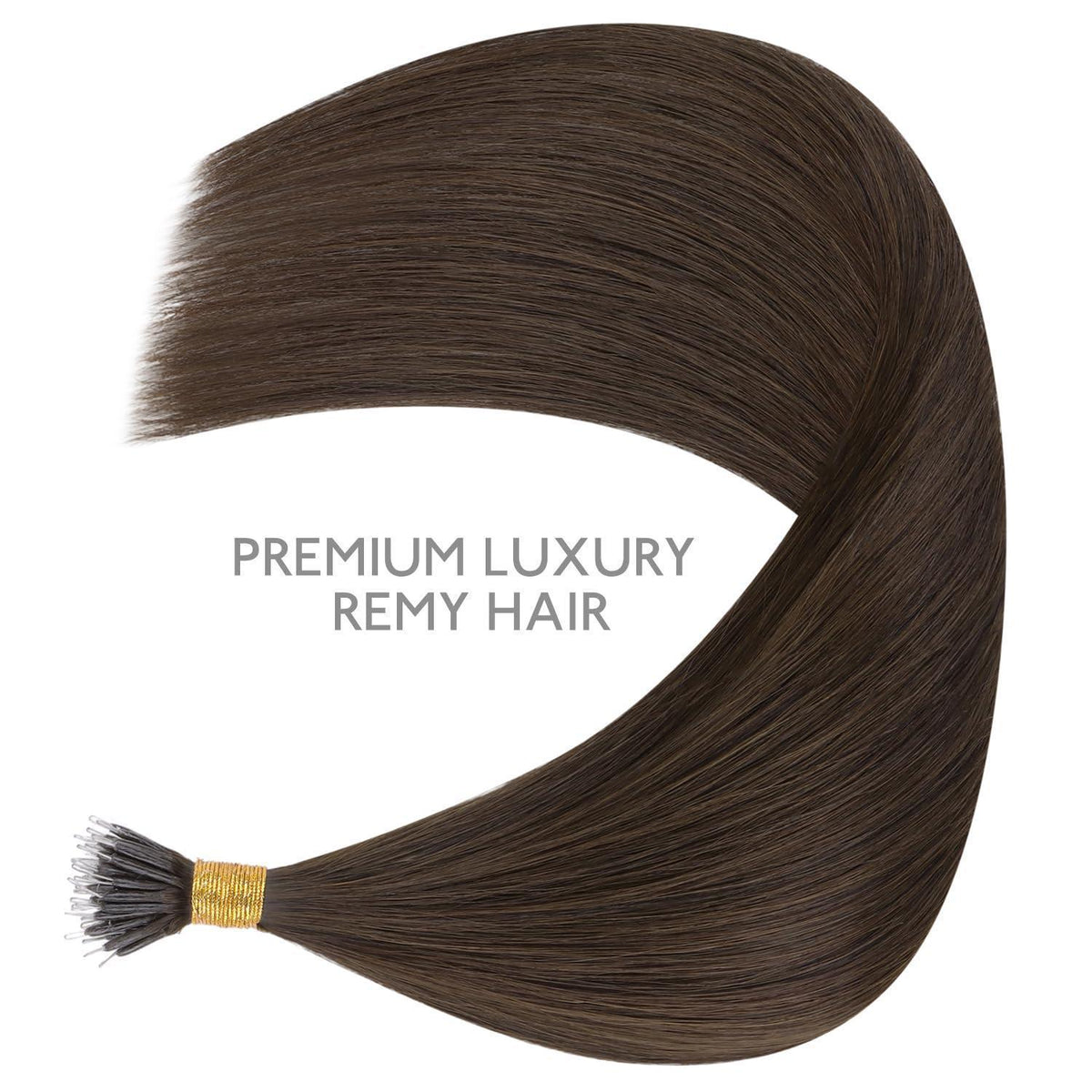 Echthaar Nano Ring Extensions Schokoladenbraun 55cm