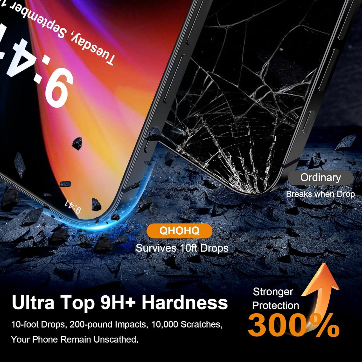 Panzerglas Sichtschutz für iPhone 16 Kamera 9H+ Anti-Spähen Folie [3+3