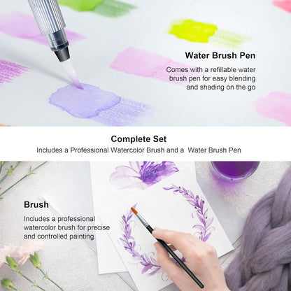 Aquarellstifte Set 72 Farben wasserlöslich für Künstler Malbücher