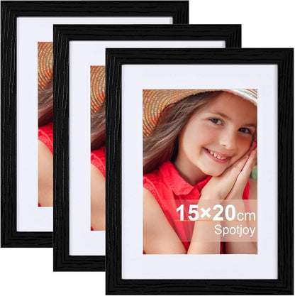 Bilderrahmen 3er-Set für Fotos 13x18cm und 15x20cm mit Passepartouts