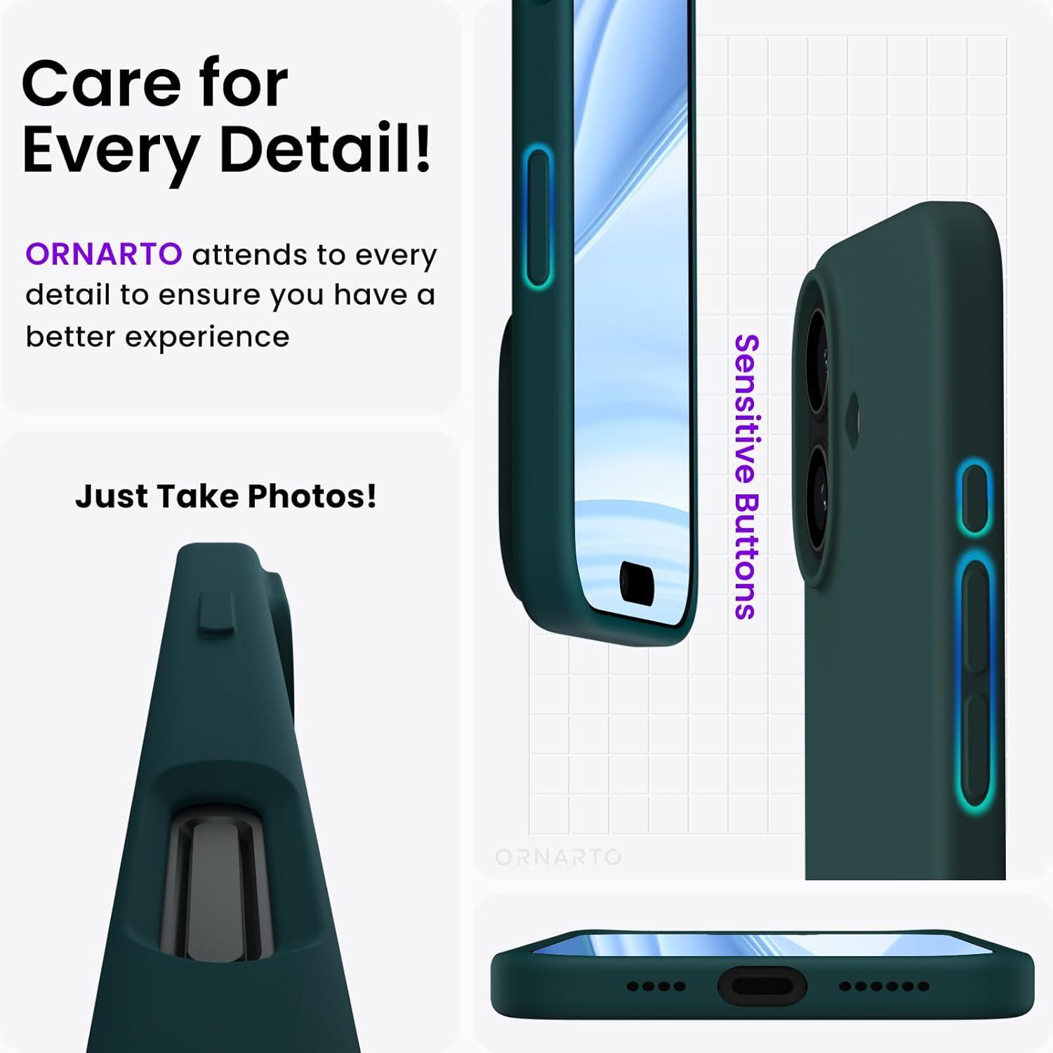 iPhone 16 Plus Hülle Silikon 6,7 Zoll flüssig Kratzfest Olivgrün