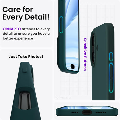 iPhone 16 Plus Hülle Silikon 6,7 Zoll flüssig Kratzfest Olivgrün