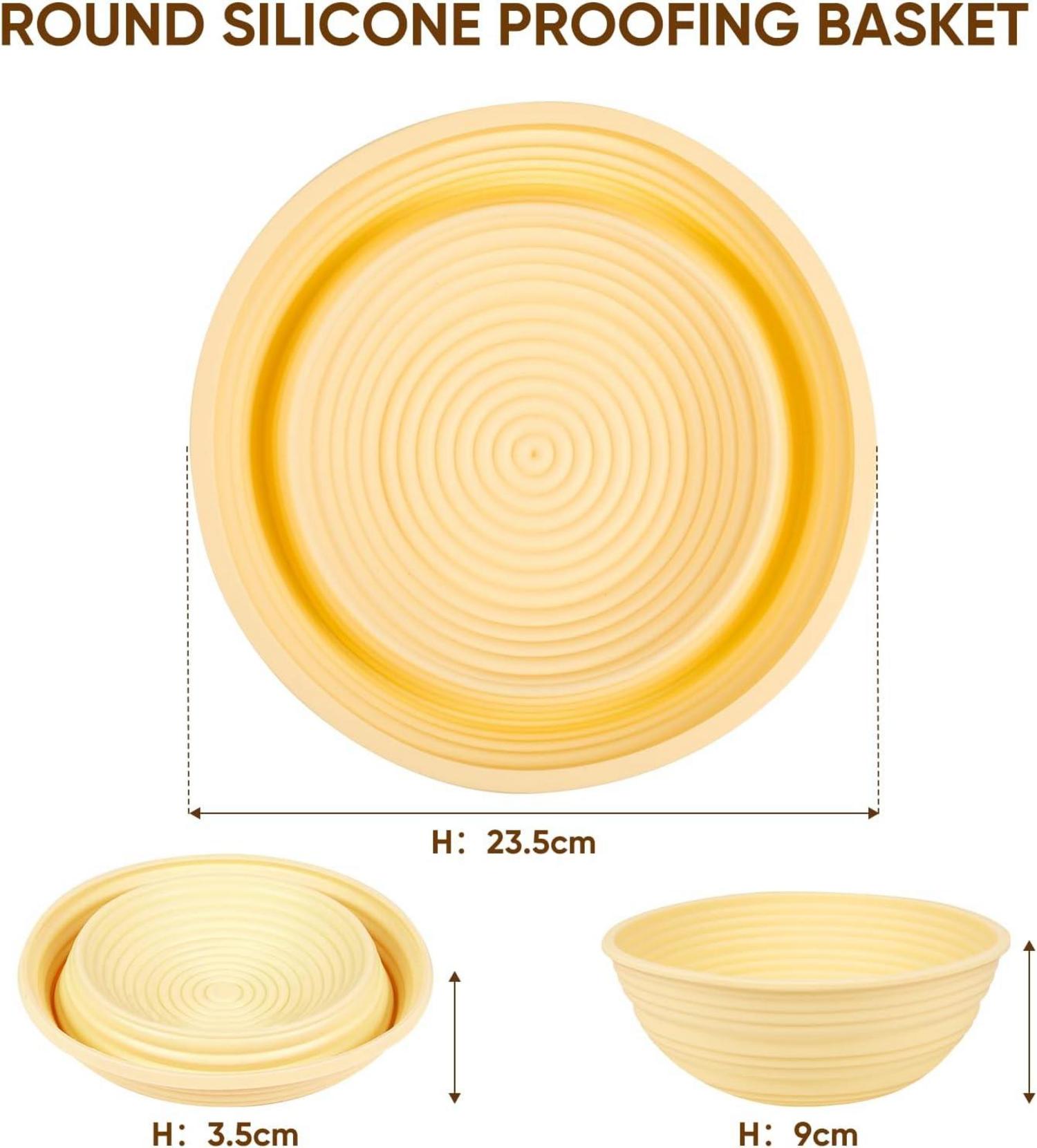 Silikon Gärkorb Set Oval Rund 2 Stück 26cm 23cm mit