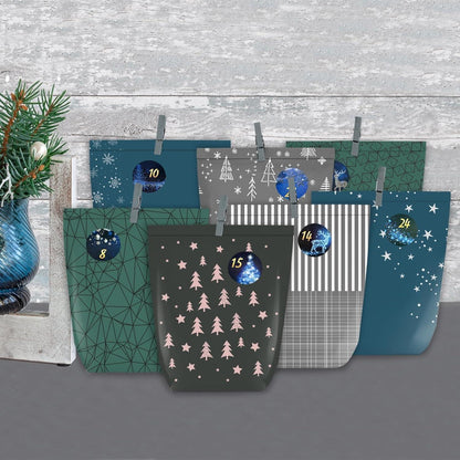 Adventskalender zum Befüllen 24 Papier Tüten Weihnachten