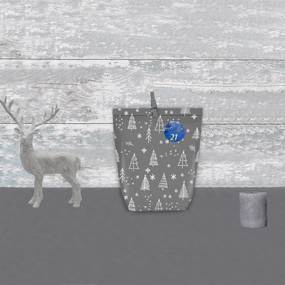 Adventskalender 24 Adventstüten Weihnachten Papiertüten Aufkleber Blau