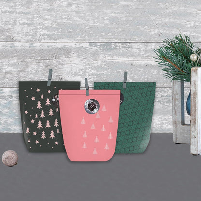 Adventskalender zum Selbstbefüllen mit Zahlensticker, 24 Weihnachtstüten Rosa