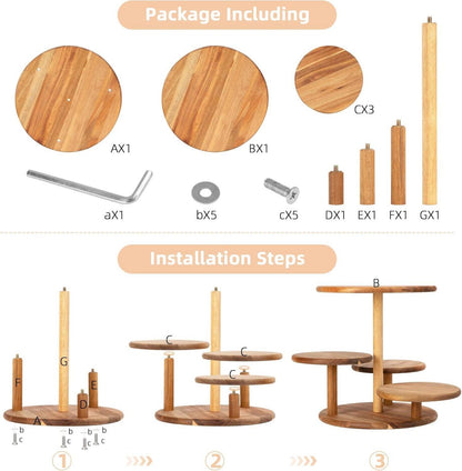 Holz Etagere Cupcake Ständer 4 Etagen Serviertablett Hochzeit Party