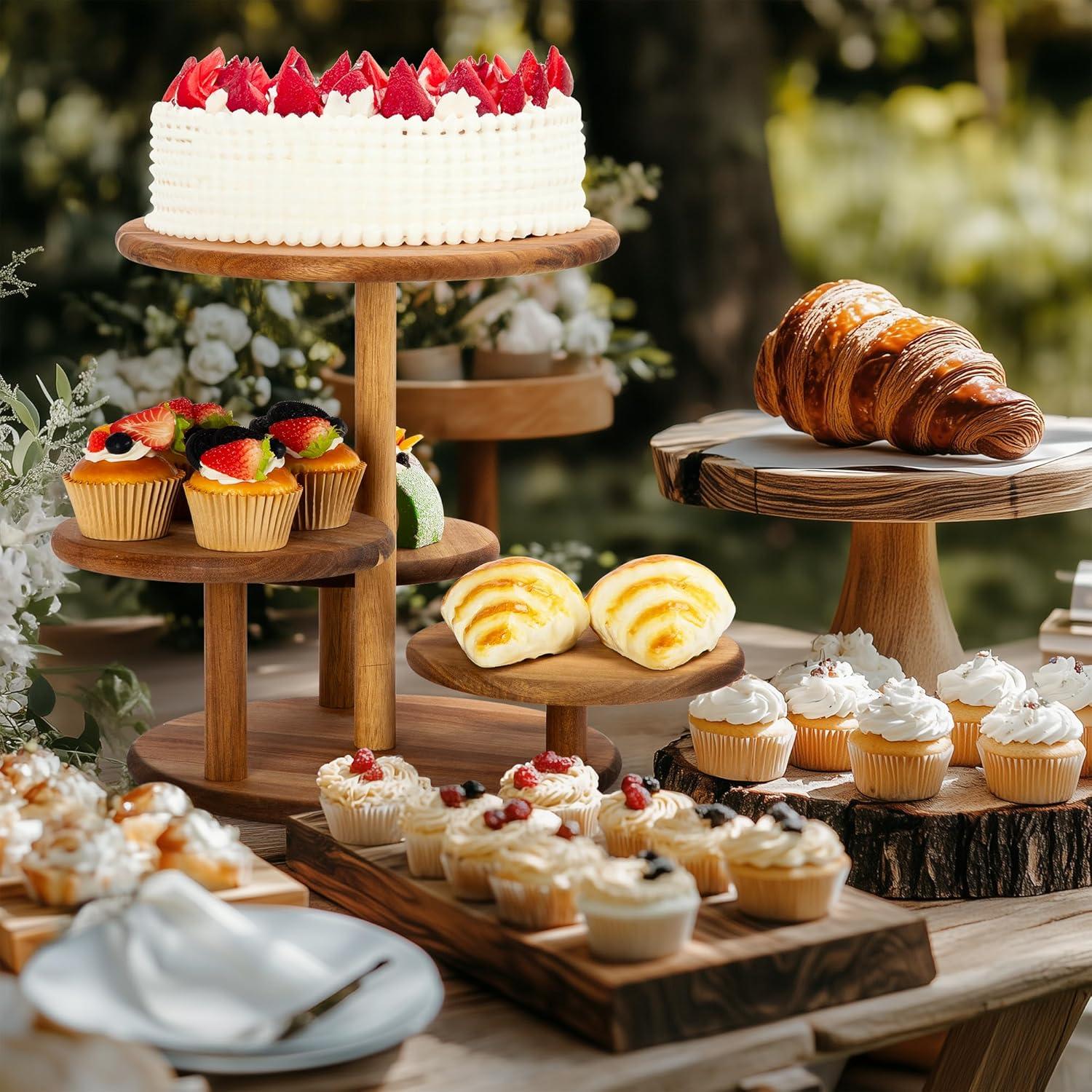 Holz Etagere Cupcake Ständer 4 Etagen Dessert Hochzeit Party Buffet