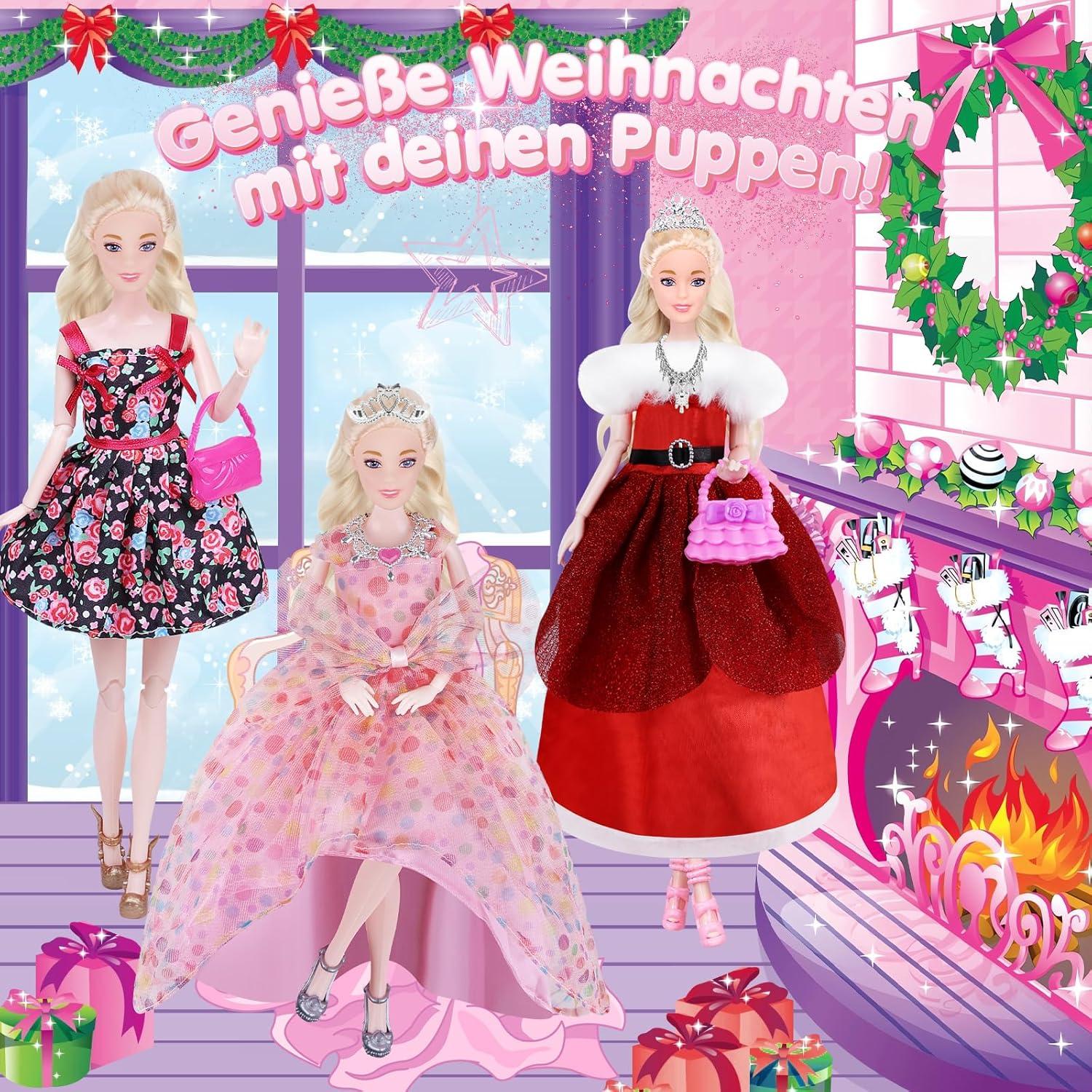 Adventskalender 2024 Mädchen Weihnachts-Countdown 24 Tage